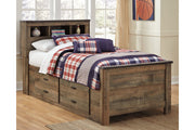 Trinell Brown Twin Bookcase Bed with 2 Storage Drawers from Ashley - Luna Furniture