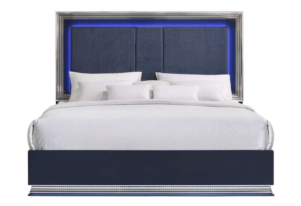 Avon Aspen With Led Navy Queen Bed