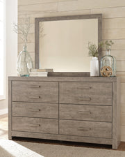 Culverbach Gray Queen Panel Bed with Mirrored Dresser, Chest and 2 Nightstands from Ashley - Luna Furniture