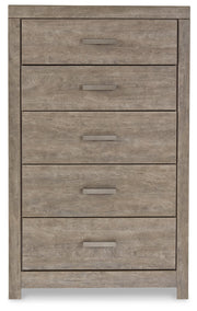 Culverbach Gray Queen Panel Bed with Mirrored Dresser, Chest and 2 Nightstands from Ashley - Luna Furniture