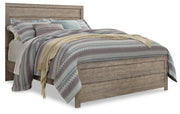 Culverbach Gray Queen Panel Bed with Mirrored Dresser, Chest and 2 Nightstands from Ashley - Luna Furniture