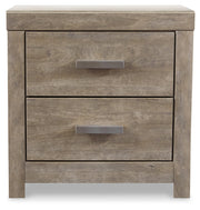 Culverbach Gray Queen Panel Bed with Mirrored Dresser, Chest and 2 Nightstands from Ashley - Luna Furniture