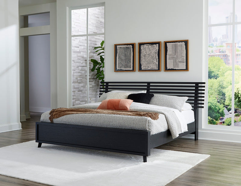 Danziar Black Slat Panel Bedroom Set from Ashley - Luna Furniture