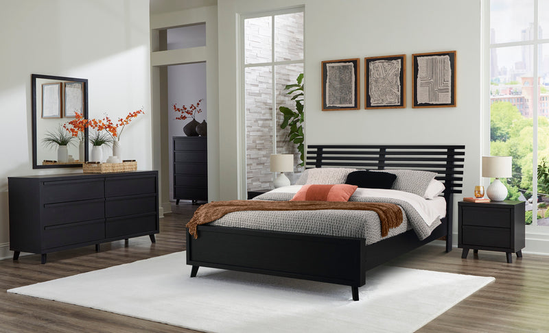 Danziar Black Slat Panel Bedroom Set from Ashley - Luna Furniture