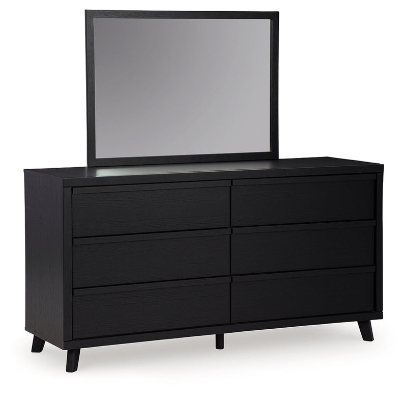 Danziar Black Queen Bed, Dresser, Mirror, Chest and Nightstand from Ashley - Luna Furniture