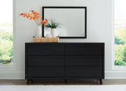 Danziar Black Queen Panel Platform Bed, Dresser and Mirror from Ashley - Luna Furniture