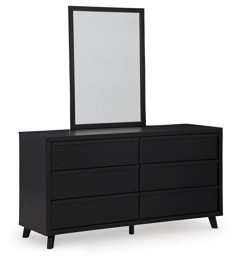 Danziar Black Queen Bed, Dresser, Mirror, Chest and Nightstand from Ashley - Luna Furniture