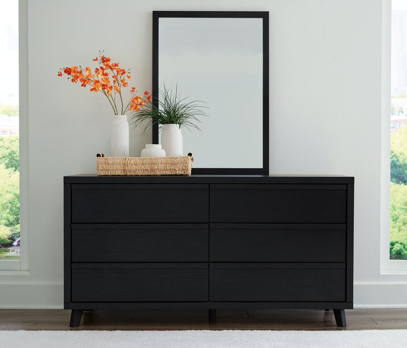 Danziar Black Queen Bed, Dresser, Mirror, Chest and Nightstand from Ashley - Luna Furniture