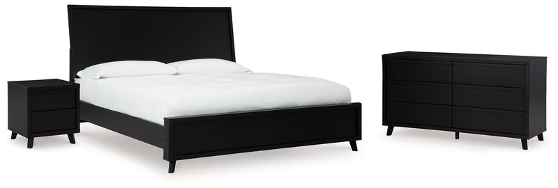 Danziar Black King Panel Bed, Dresser and Nightstand from Ashley - Luna Furniture