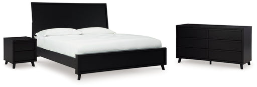 Danziar Black King Panel Bed, Dresser and Nightstand from Ashley - Luna Furniture