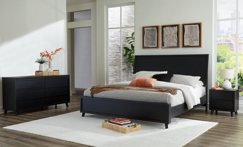 Danziar Black King Panel Bed, Dresser and Nightstand from Ashley - Luna Furniture