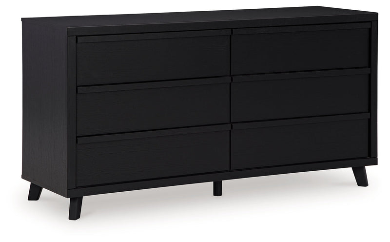 Danziar Black King Panel Bed, Dresser and Nightstand from Ashley - Luna Furniture
