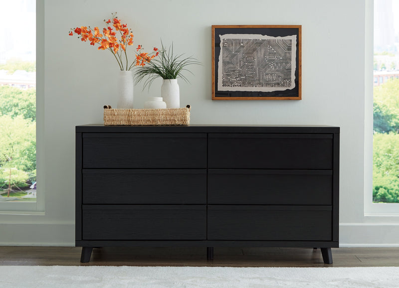 Danziar Black King Panel Bed, Dresser and Nightstand from Ashley - Luna Furniture