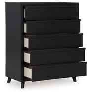 Danziar Black Queen Bed, Dresser, Mirror, Chest and Nightstand from Ashley - Luna Furniture