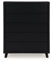 Danziar Black Queen Bed, Dresser, Mirror, Chest and Nightstand from Ashley - Luna Furniture