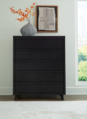 Danziar Black Queen Bed, Dresser, Mirror, Chest and Nightstand from Ashley - Luna Furniture