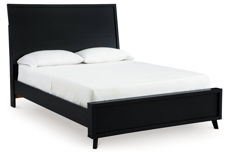 Danziar Black Queen Panel Platform Bed, Dresser and Mirror from Ashley - Luna Furniture