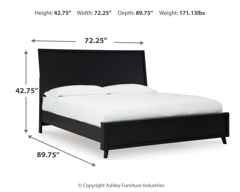 Danziar Black Queen Bed, Dresser, Mirror, Chest and Nightstand from Ashley - Luna Furniture