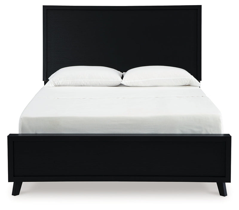 Danziar Black Queen Panel Platform Bed, Dresser and Mirror from Ashley - Luna Furniture