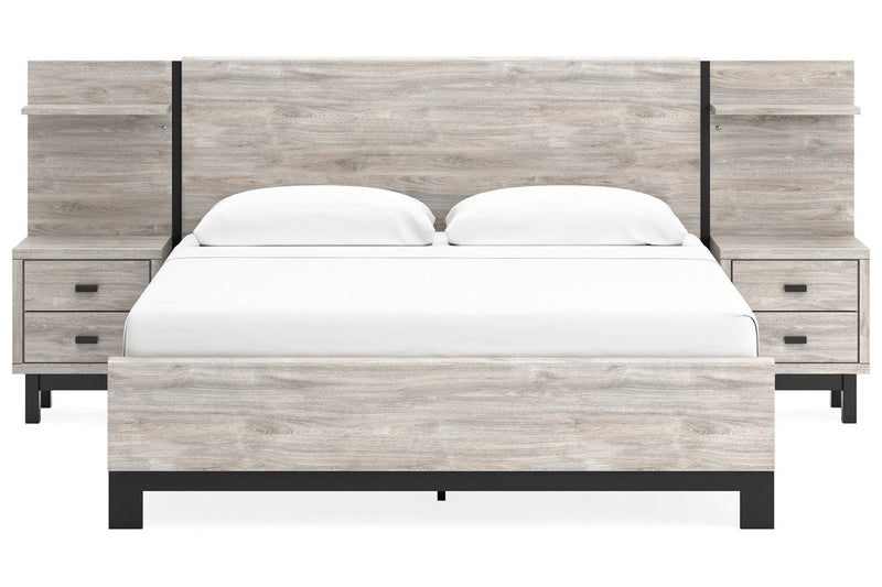 Vessalli Gray King Panel Bed with Extensions from Ashley - Luna Furniture