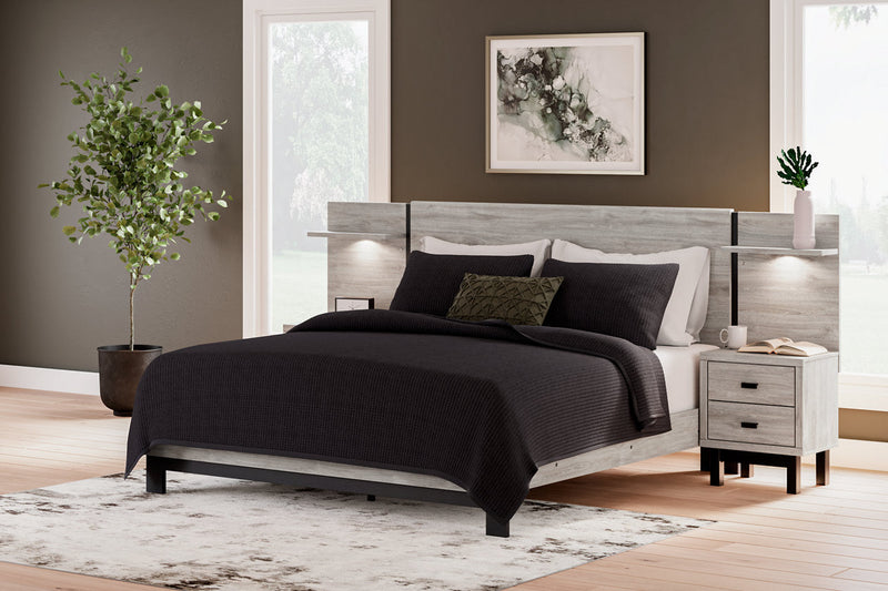 Vessalli Gray King Panel Bed with Extensions from Ashley - Luna Furniture