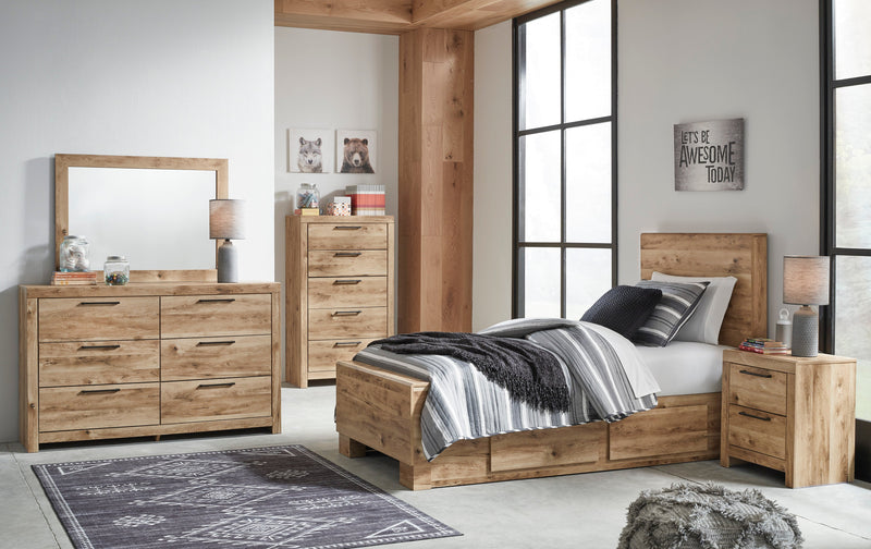 Hyanna Tan Brown Two Side Storage Panel Bedroom Set from Ashley - Luna Furniture