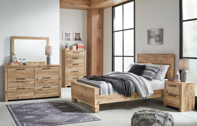 Hyanna Tan Brown Full Panel Bed, Dresser and Mirror from Ashley - Luna Furniture
