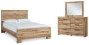 Hyanna Tan Brown Queen Panel Bed, Dresser and Mirror from Ashley - Luna Furniture