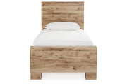 Hyanna Tan Brown Twin Panel Bed with 1 Side Storage -  Ashley - Luna Furniture