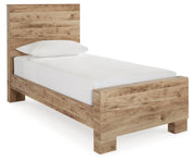 Hyanna Tan Brown Twin Panel Bed with Mirrored Dresser from Ashley - Luna Furniture
