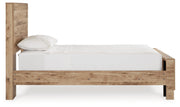 Hyanna Tan Brown Twin Panel Bed with Mirrored Dresser from Ashley - Luna Furniture