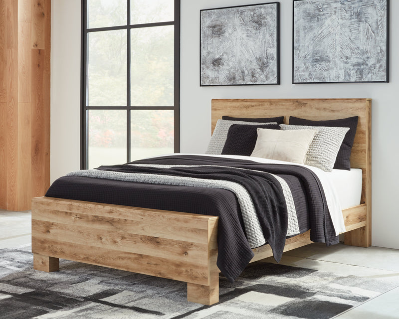 Hyanna Tan Brown Queen Panel Bed, Dresser and Mirror from Ashley - Luna Furniture