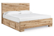 Hyanna Tan Brown King Panel Bed with 2 Side Storage -  Ashley - Luna Furniture