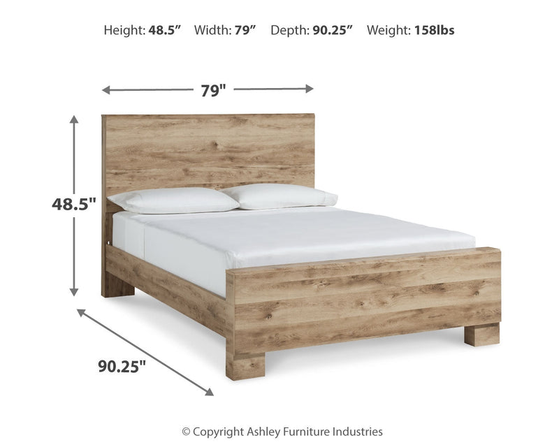 Hyanna Tan Brown King Panel Bed, Dresser and Mirror from Ashley - Luna Furniture