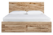 Hyanna Tan Brown King Panel Storage Bed with 1 Under Bed Storage Drawer from Ashley - Luna Furniture
