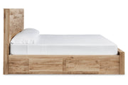 Hyanna Tan Brown Queen Platform Storage Bed with 2 Under Bed Storage Drawer from Ashley - Luna Furniture