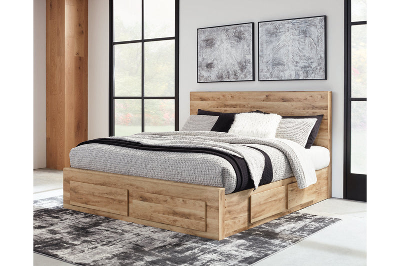 Hyanna Tan Brown One Side Storage Bedroom Set from Ashley - Luna Furniture