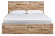 Hyanna Tan Brown King Panel Storage Bed from Ashley - Luna Furniture