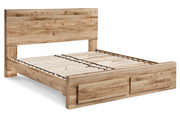 Hyanna Tan Brown King Panel Storage Bed from Ashley - Luna Furniture