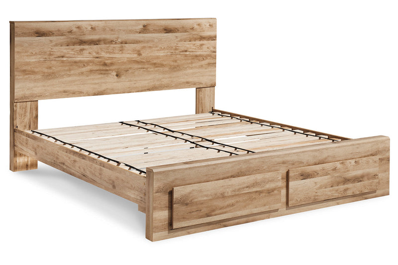 Hyanna Tan Brown King Panel Storage Bed from Ashley - Luna Furniture