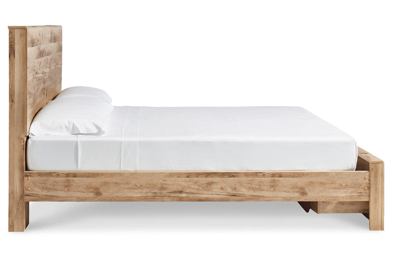 Hyanna Tan Brown King Panel Storage Bed from Ashley - Luna Furniture