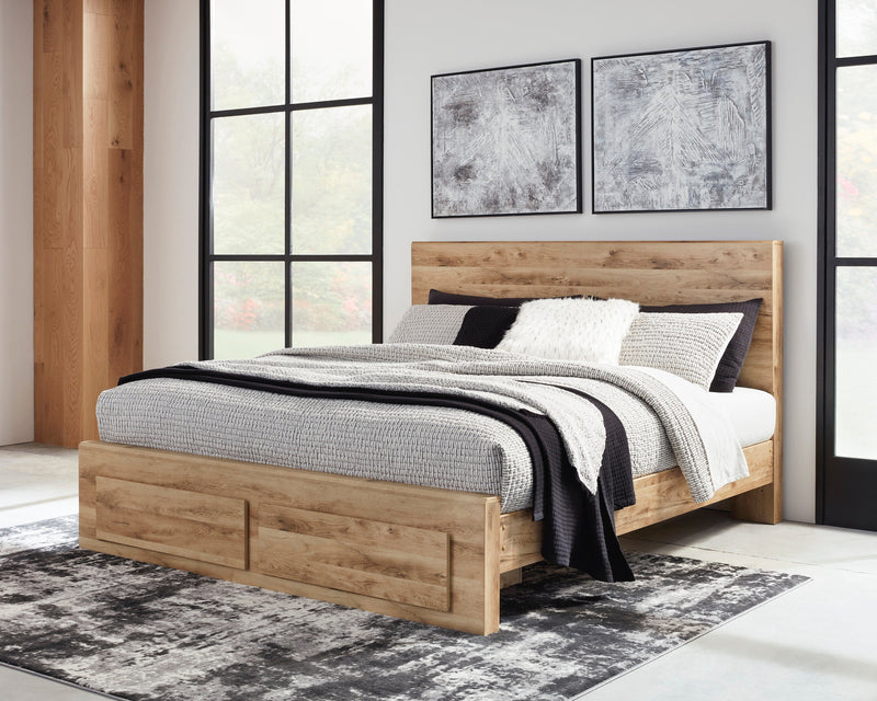 Hyanna Tan Brown Panel Storage Bedroom Set from Ashley - Luna Furniture