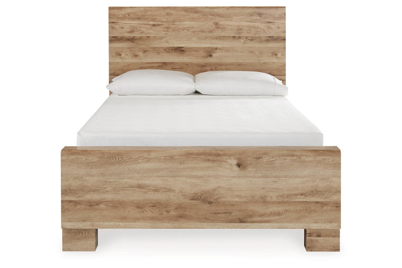 Hyanna Tan Brown Full Panel Bed with 1 Side Storage -  Ashley - Luna Furniture