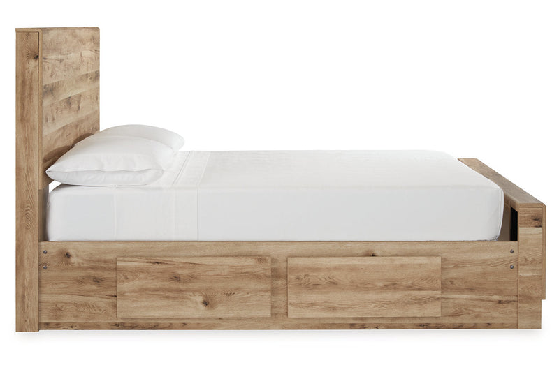 Hyanna Tan Brown Full Panel Bed with 1 Side Storage -  Ashley - Luna Furniture