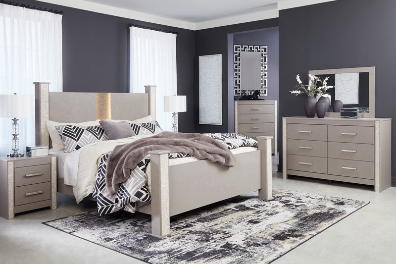 Surancha Gray Poster Bedroom Set from Ashley - Luna Furniture