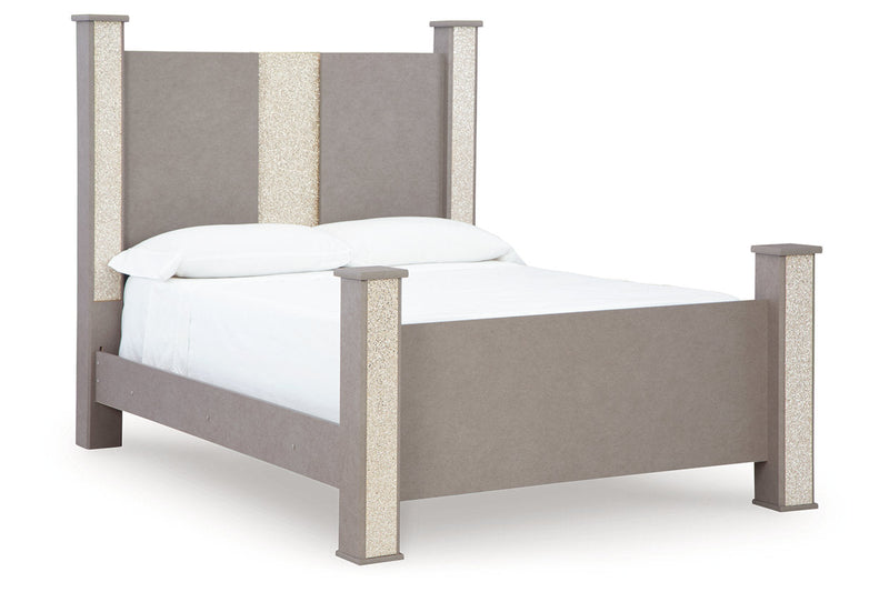 Surancha Gray Queen Poster Bed from Ashley - Luna Furniture