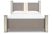 Surancha Gray King Poster Bed from Ashley - Luna Furniture