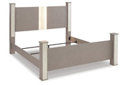 Surancha Gray King Poster Bed from Ashley - Luna Furniture