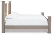 Surancha Gray King Poster Bed from Ashley - Luna Furniture