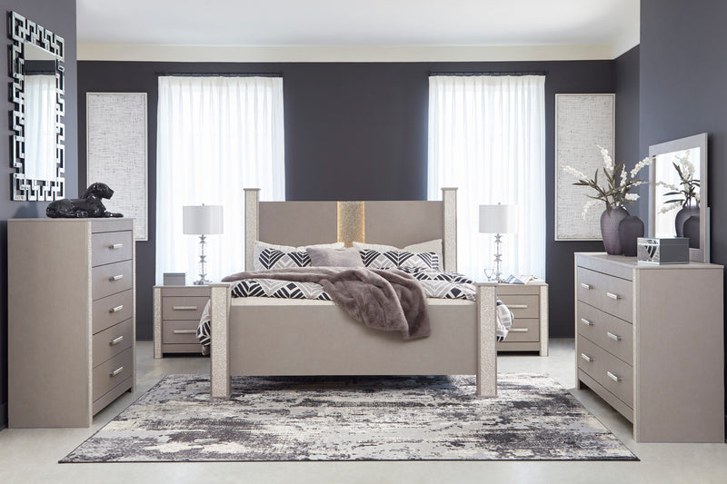 Surancha Gray Poster Bedroom Set from Ashley - Luna Furniture